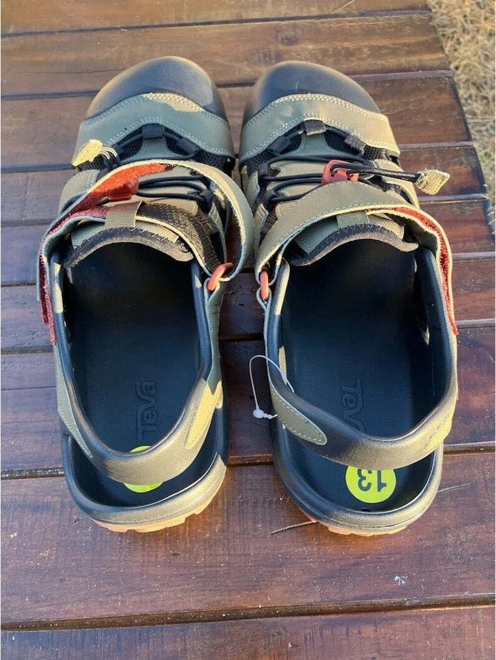 TEVA Men's Flintwood Water Shoe Sandal Olive Green Closed Toe 1118941 Sz 13 $70